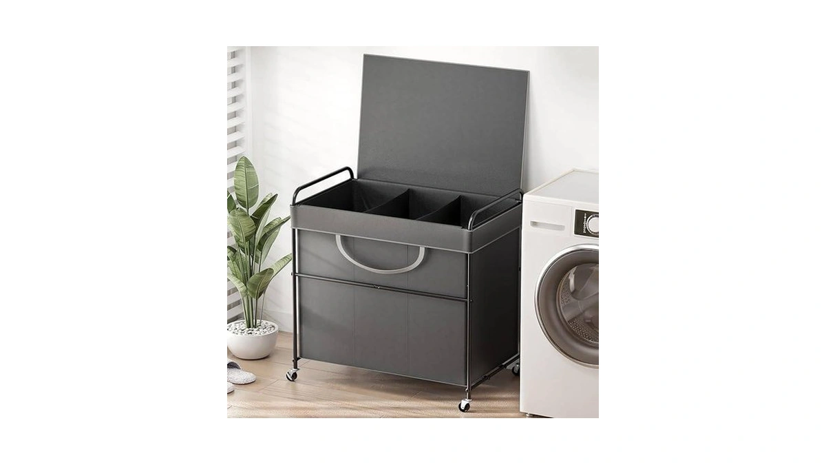 Ykdirect 180l Large Laundry Hamper, 3 Compartment Laundry Basket With