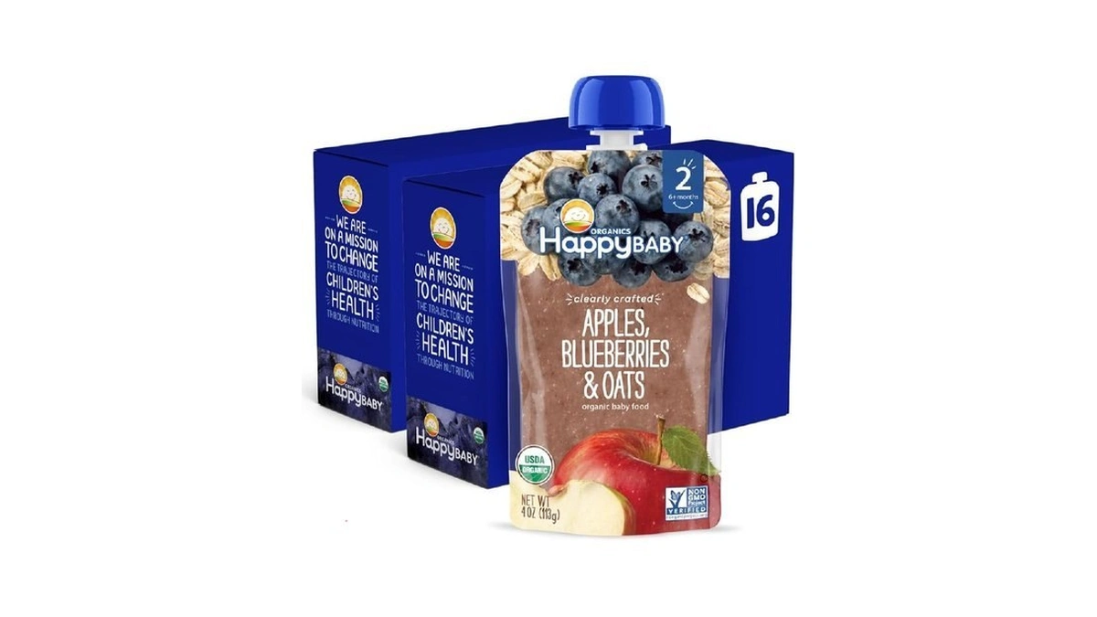 Happy Baby Organics Stage 2 Baby Food Pouches, Gluten Free,