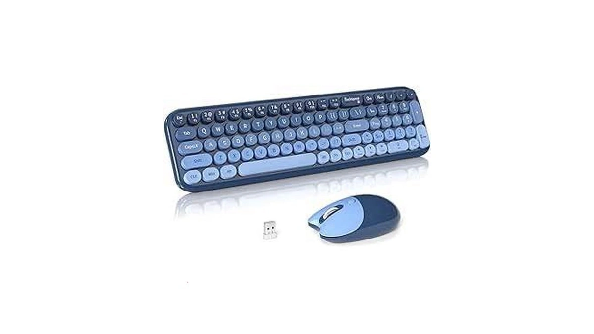 Wireless Keyboard And Mouse Combo, Meidosa 2.4ghz Colorful Full-size Retro