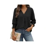 Cuffbow Women Blouses Dressy Casual V Neck 3/4 Length Sleeve