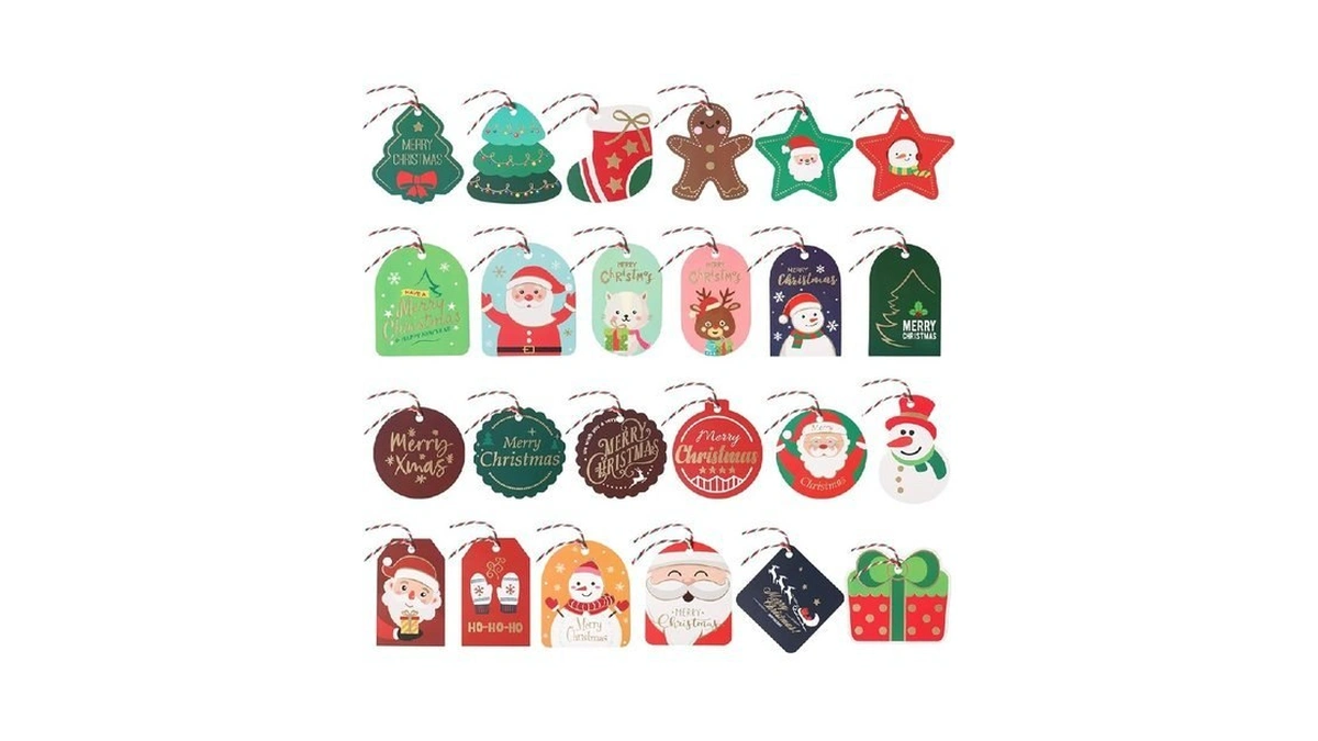Christmas Gift Tags With String, 72pcs Christmas Tags For Gifts,