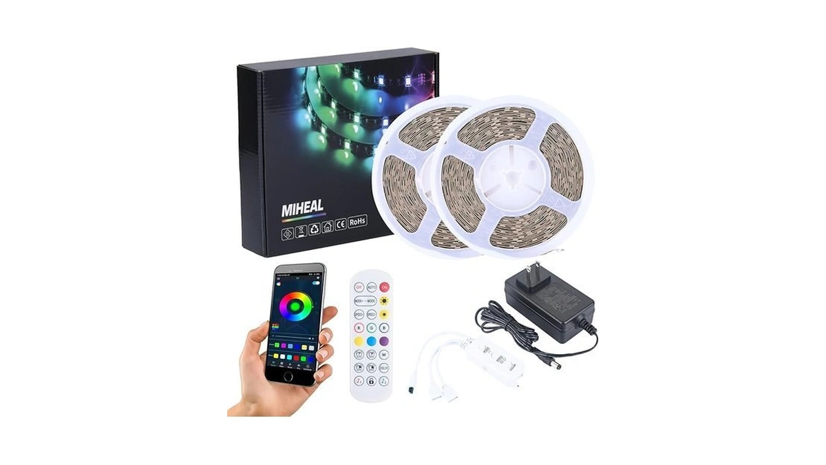 Miheal Led Strip Lights Bluetooth - 65.6ft Rgb 5050 Led