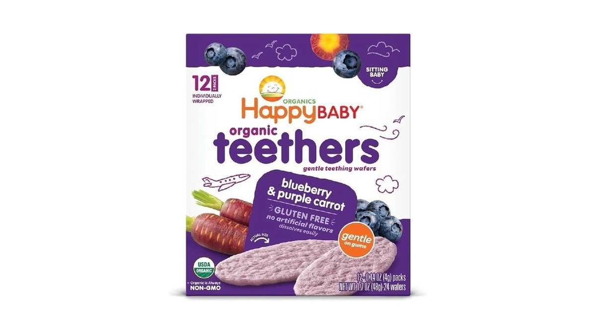 Happy Baby Organics Baby Snacks, Gentle Teething Wafers, Gluten Free