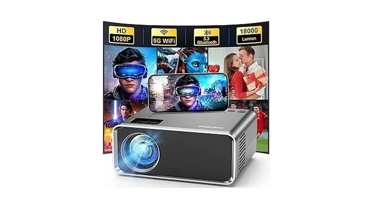 Fudoni Projector With Wifi And Bluetooth 4k Supported, Upgraded 18000l