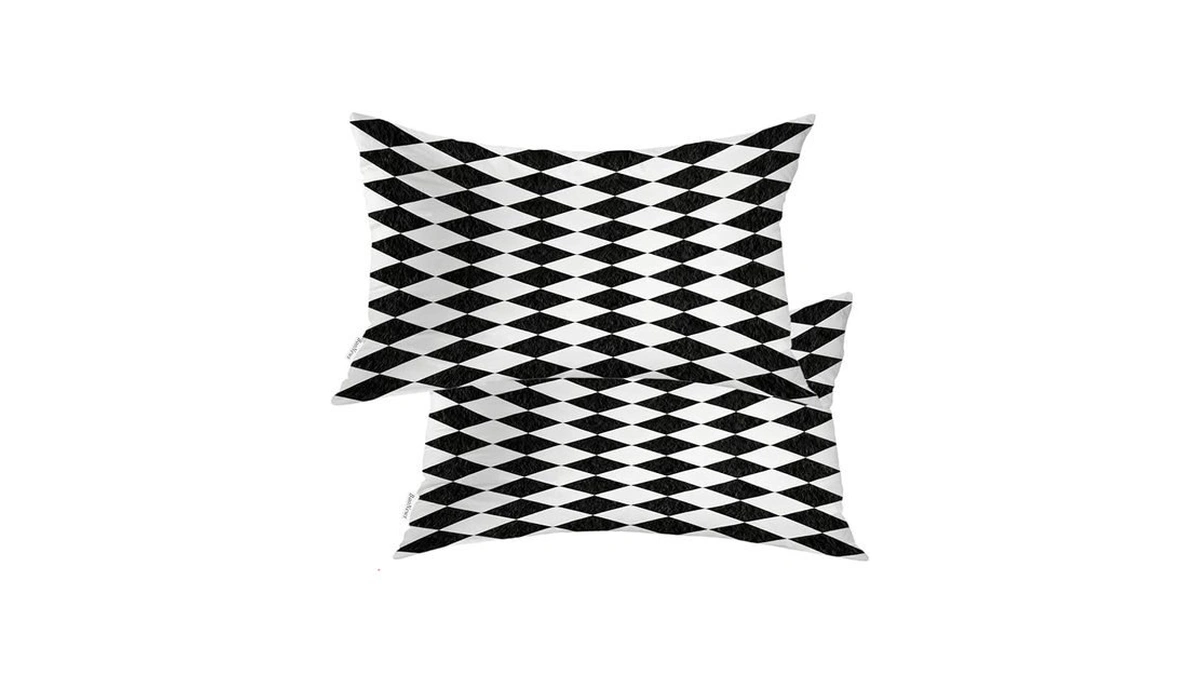 Baonews Black White Diamond Throw Pillow Covers,abstract Black And White