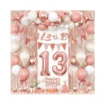 13th Birthday Decorations For Girls, Blush Pink Rose Gold 13th