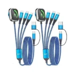 Jogrytece Multi Charging Cable With Dual Type-c Ports, 4 In