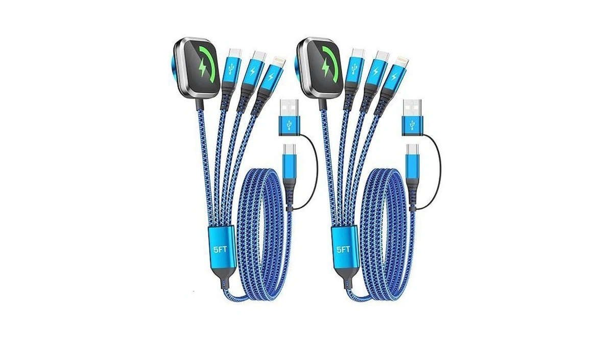 Jogrytece Multi Charging Cable With Dual Type-c Ports, 4 In