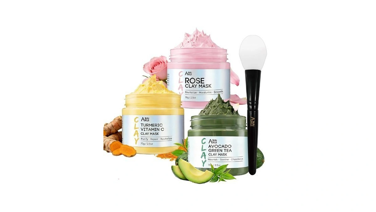 Anai Rui 3 Pack Clay Mask Set Turmeric Vitamin C