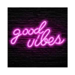 Olekki Pink Good Vibes Neon Sign - Neon Lights For