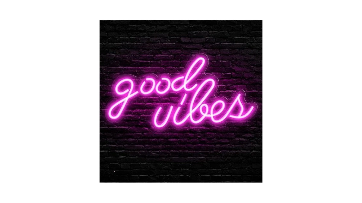 Olekki Pink Good Vibes Neon Sign - Neon Lights For