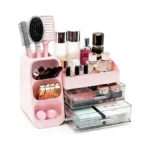 Makeup Organizer Countertop, Spacious Cosmetic Display Case With Makeup Brush