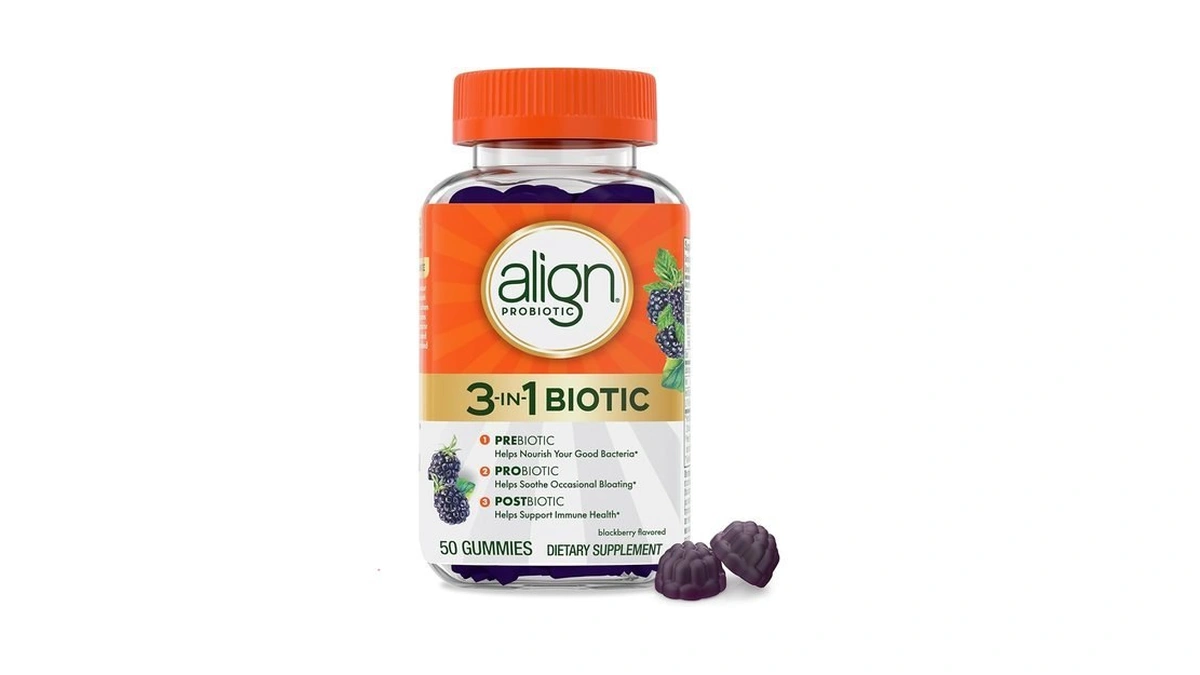 Align Probiotic, 3-in-1 Biotic Gummies, Prebiotic + Probiotic + Postbiotic,