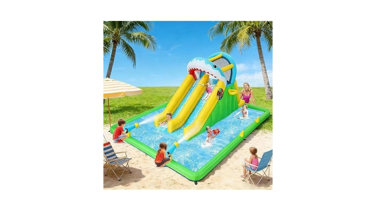 Imdot Inflatable Water Bounce House For Kids 3-12 Years, Shark