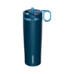 Kisskind 24 Oz Iced Coffee Tumbler With Hidden Straw, Insulated