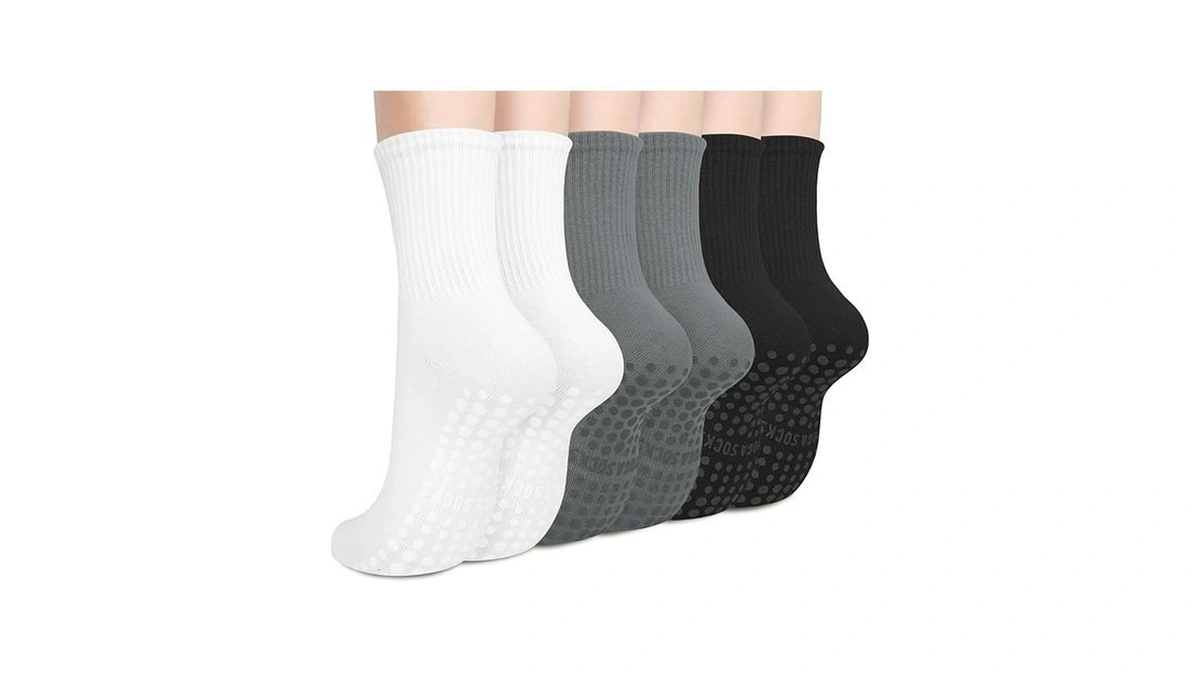 Justay 6 Pairs Pilates Socks With Grips For Women Soft
