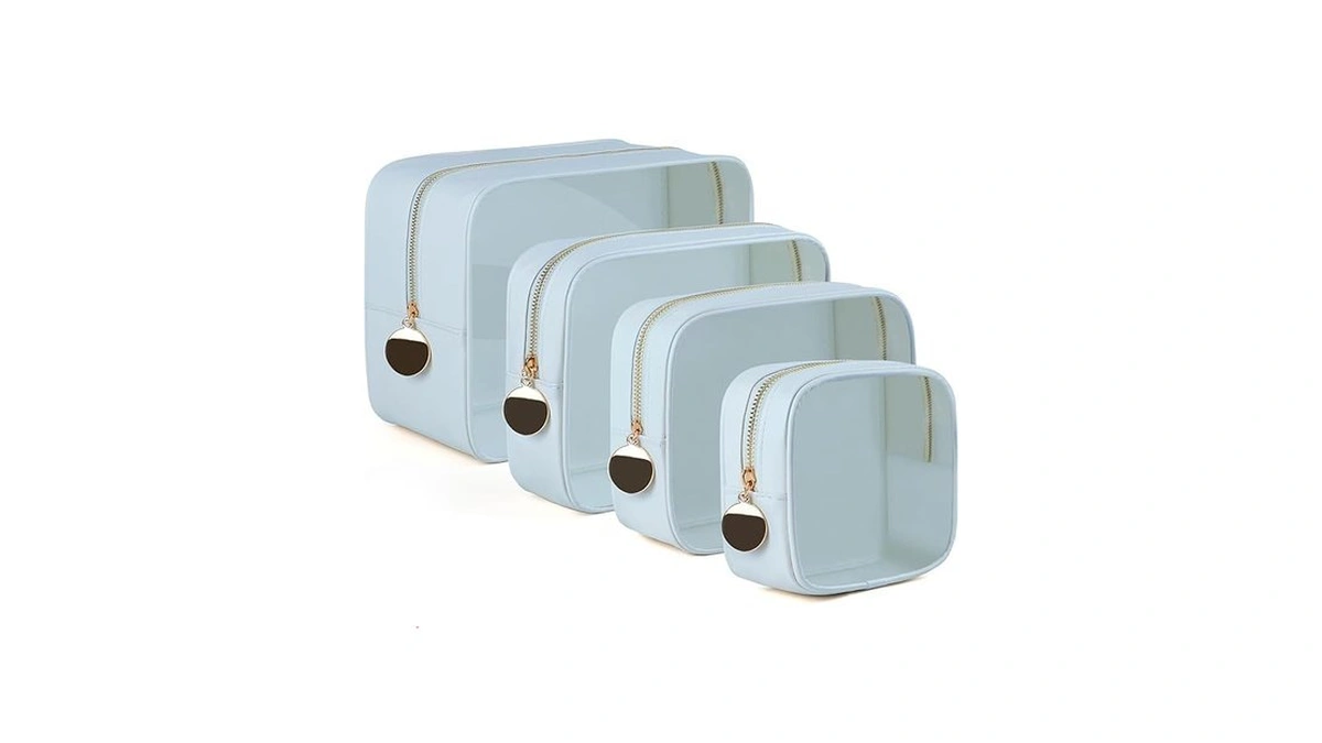 Yopcdj 4pcs Clear Makeup Bag Set, Waterproof Tpu Purse Organizer