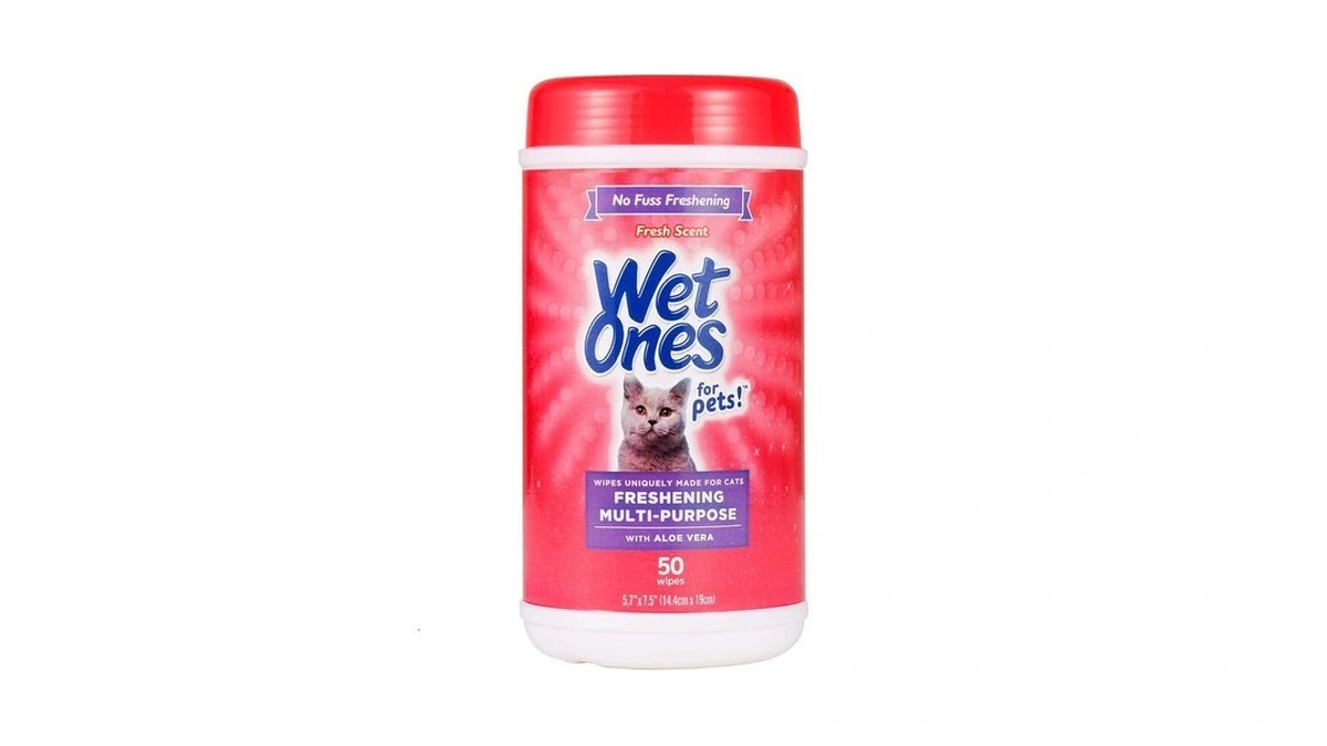 Wet Ones For Cats Freshening Wipes, Multi-purpose Cat Grooming Wipes