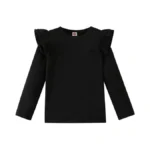 12m-7y Toddler Baby Girls Ruffle Round Neck Blouse Kids Girl