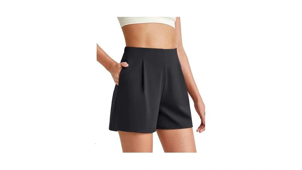 G4free Comfy Summer Athletic Shorts For Women Tailored Pleated Workout