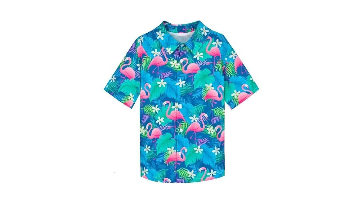 Pashop Boys Hawaiian Shirt Kids Boys Short Sleeve Button Down