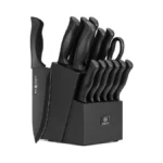 Nulas 15-piece Kitchen Knife Block Set With Built-in Sharpener, Upgraded
