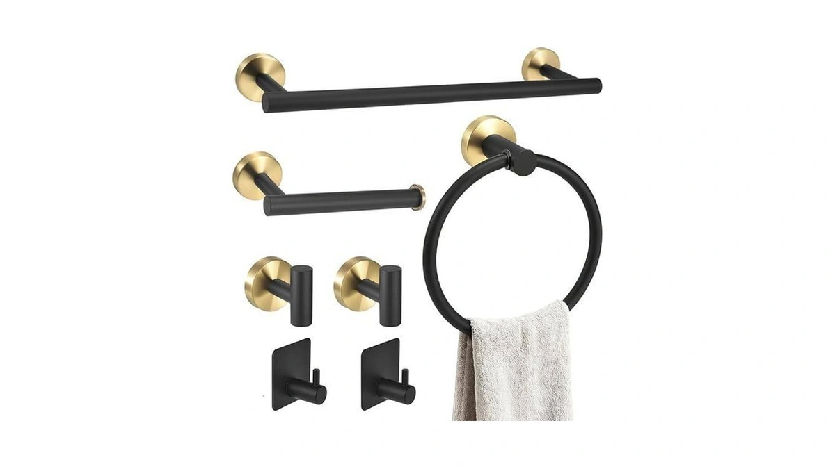 Coddlecove 7 Pcs Bathroom Hardware Accessory Set, Stainless Steel Towel