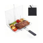 Fish Grill Basket, Folding Stainless Steel Fish Grilling Rack For