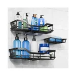 Omaira 3-pack Shower Caddy With Soap Holder, Adhesive Rustproof No-drill