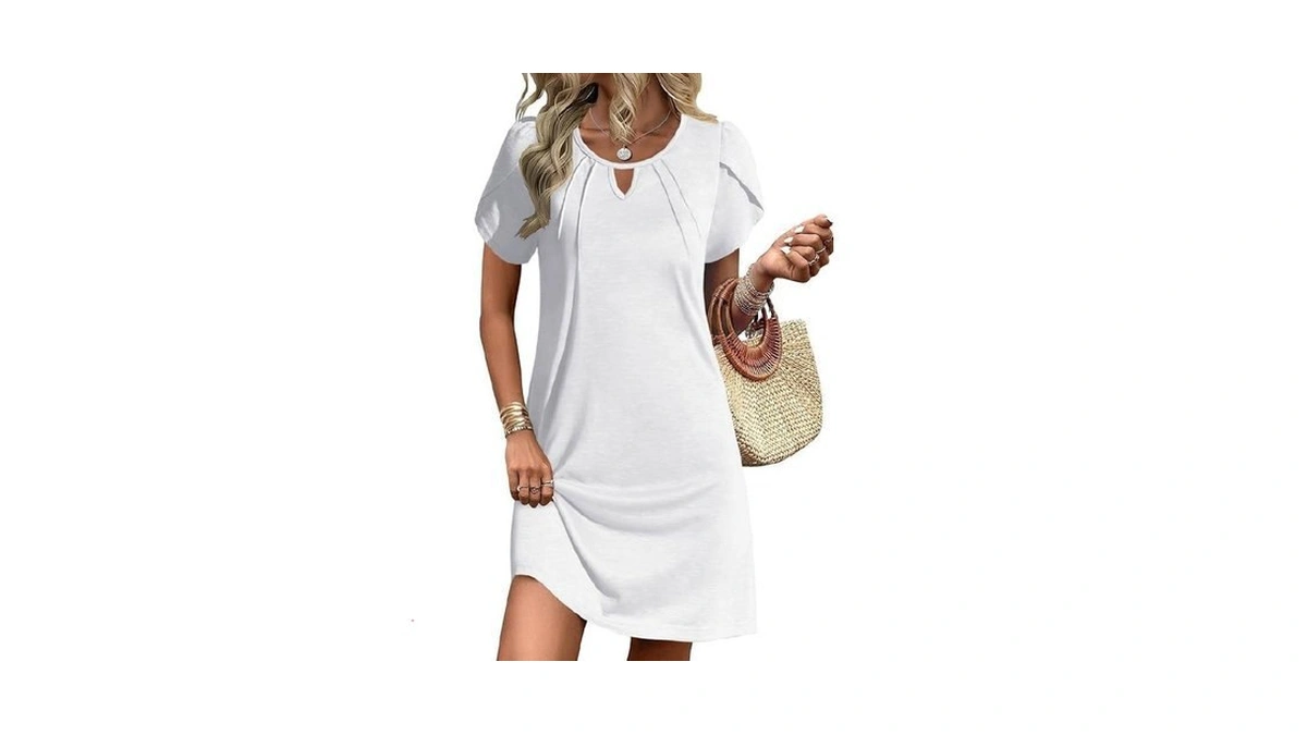 Ekouaer Swimsuit Coverup For Women 2026 Petal Short Sleeve Bathing