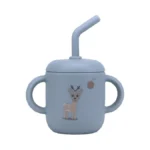 Clevakid Silicone Training Cup With Straw Easy Grip Handles For
