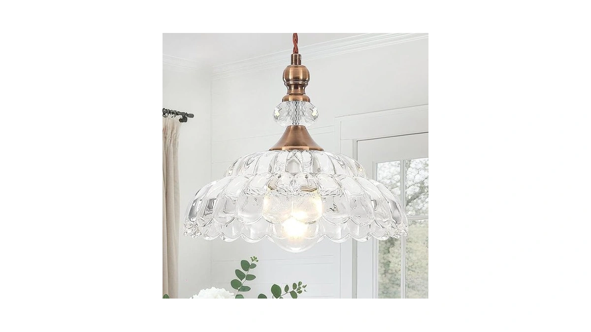 Qapkgh 9.8" Vintage Pendant Lights For Kitchen Island, Small Brass