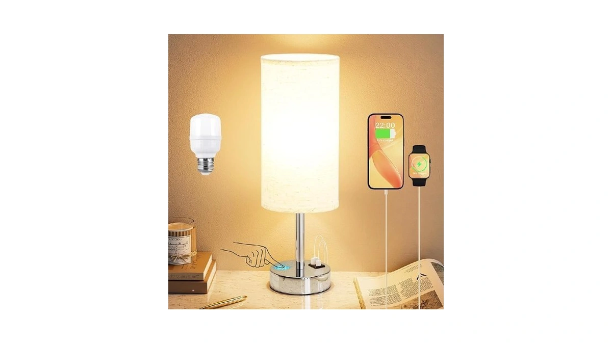 Dicoool Touch Table Lamp For Bedroom Nightstand - Bedside Lamp