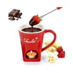 Chocolate Fondue Mug With Fork Sweet Ceramic Personal Chocolate Melting