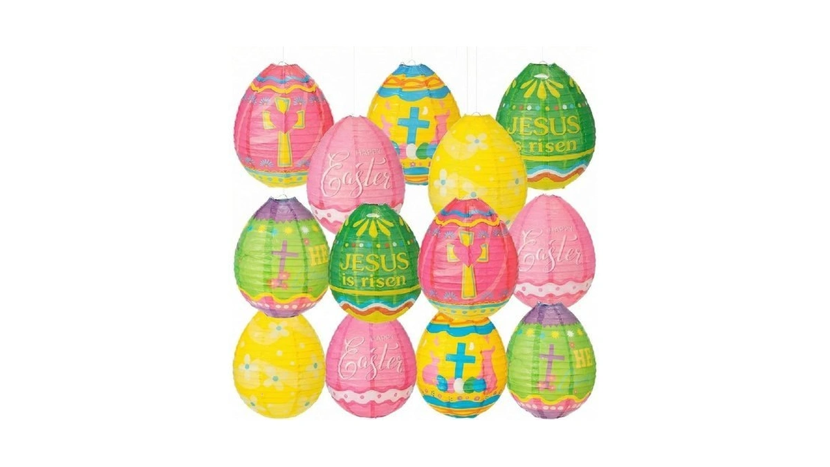 Wenqik 12 Pcs Easter Egg Paper Lanterns Party Decorations 10