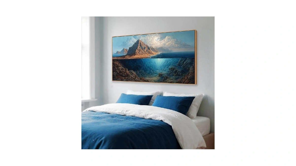 Split View Above And Below Water Canvas Art – Half