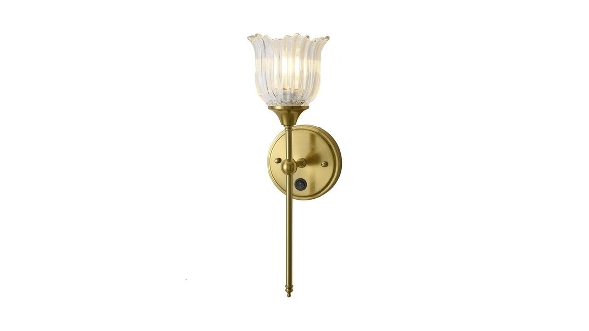 Boxcupin Modern Wall Sconces With Clear Flower Glass Shade 1