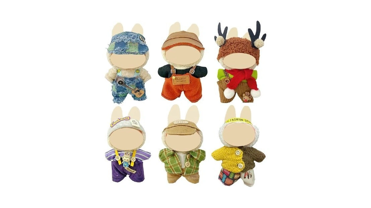 Ezcora 6 Sets Doll Clothes Compatible With Labubu Dolls, Fashion