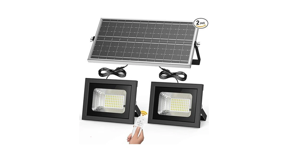 Malitupy Solar Flood Lights Indoor Outdoor(2 Pack),aluminum Durable 6000k Waterproof