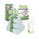 12 Packs Vacuum Bags For Travel With Rechargeable Air Pump,
