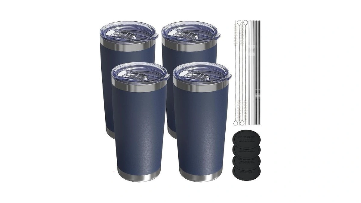 Uirzotn Travel Coffee Tumbler 20oz, 4 Pack Leakproof Travel Coffee