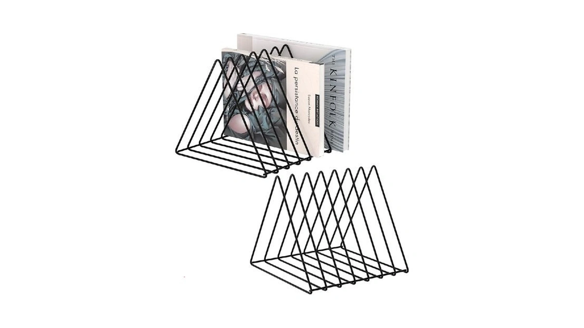 Urban Deco Triangle Desk Organizers Metal Wire Magazine Holder 7