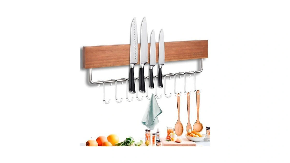 Nerien Magnetic Knife Holder Strip For Wall - 17" Acacia