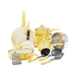 Greenlife 16 Piece Nonstick Cookware Set, Soft Grip Non-toxic Pfas-free
