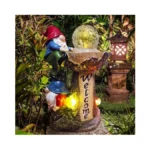 Binqiuu Garden Gnomes Outdoor Statue With Solar Led Lights, Solar