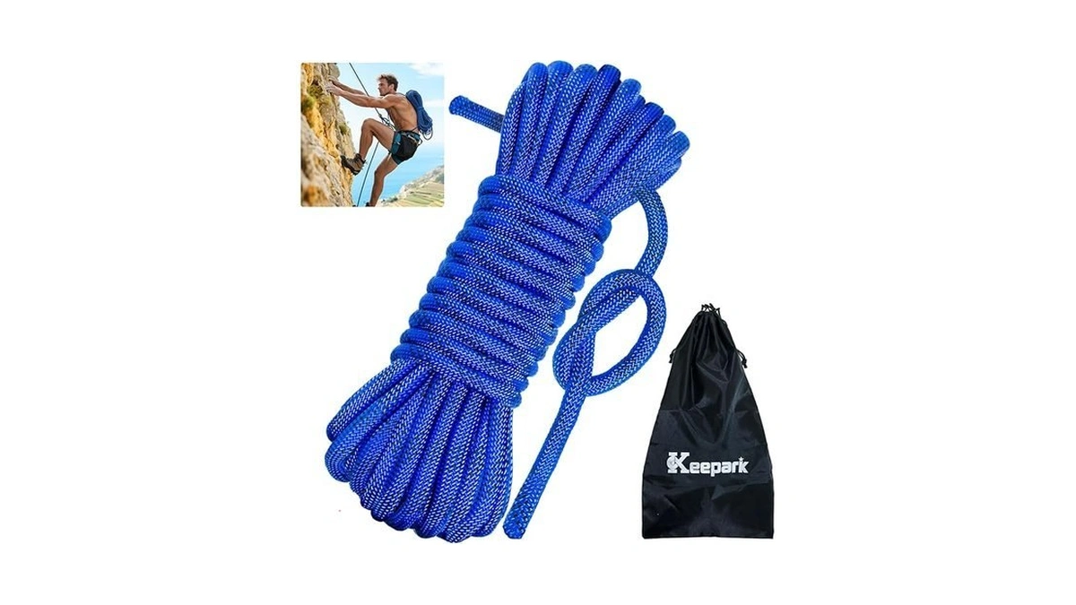 Keepark 10.5mm Static Climbing Rope - 32ft Rock Climbing Rope