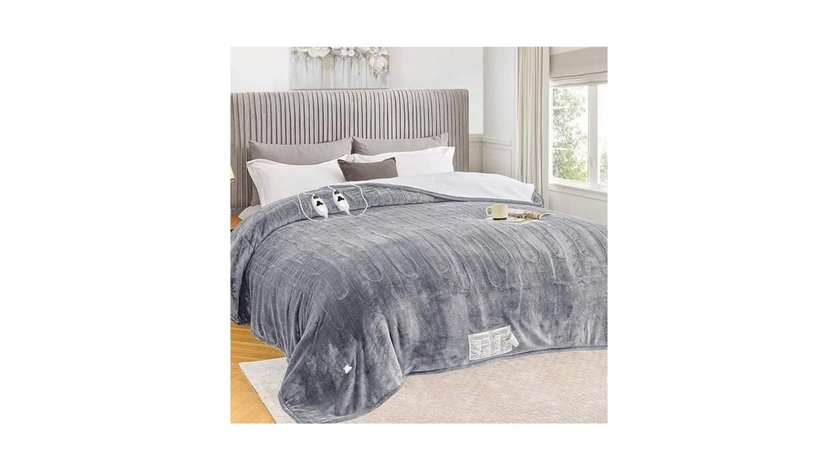 Greenoak Heated Blanket Electric Queen Size 84"x90" Dual Control, Heating