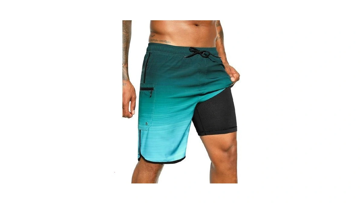 Silkworld Mens Swim Trunks With Compression Liner 9 Inch Long