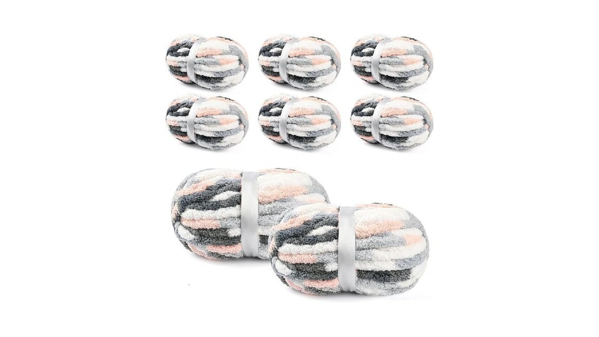 Yubamin 8 Packs Jumbo Chenille Chunky Yarn, 2045g (72oz) 245