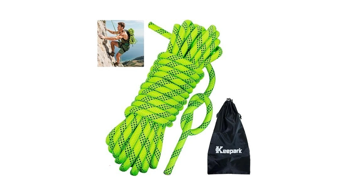 Keepark 10.5mm Static Climbing Rope - 32ft Heavy Duty Rock